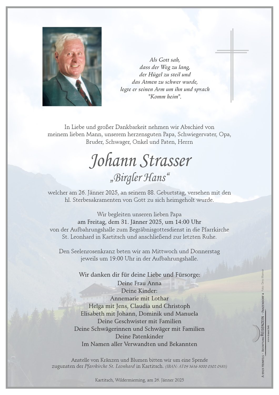 Begräbnis Strasser Johann,Birgl