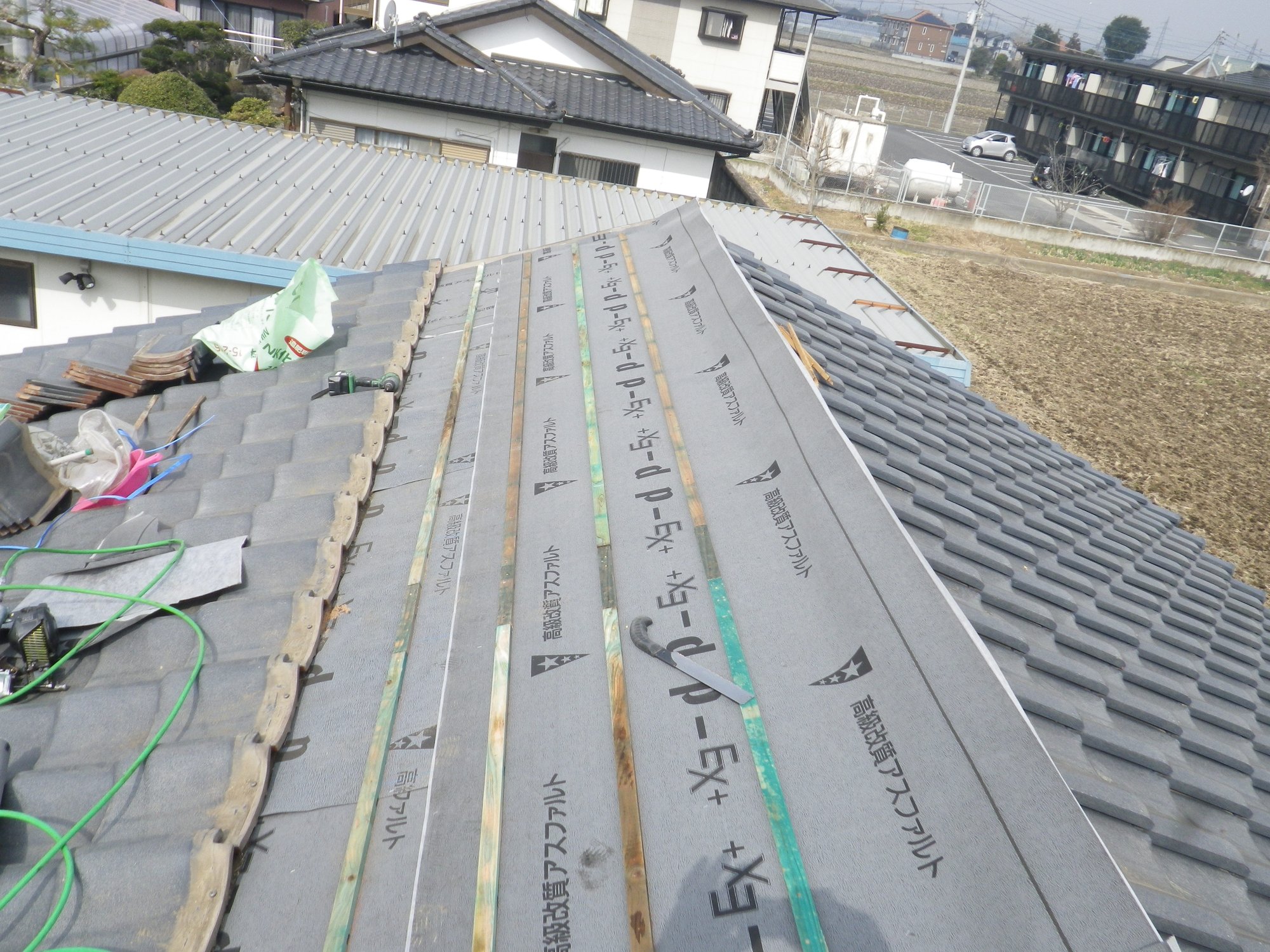 雨漏れ修理！ 瓦屋根下葺き補強工事　inさくら市