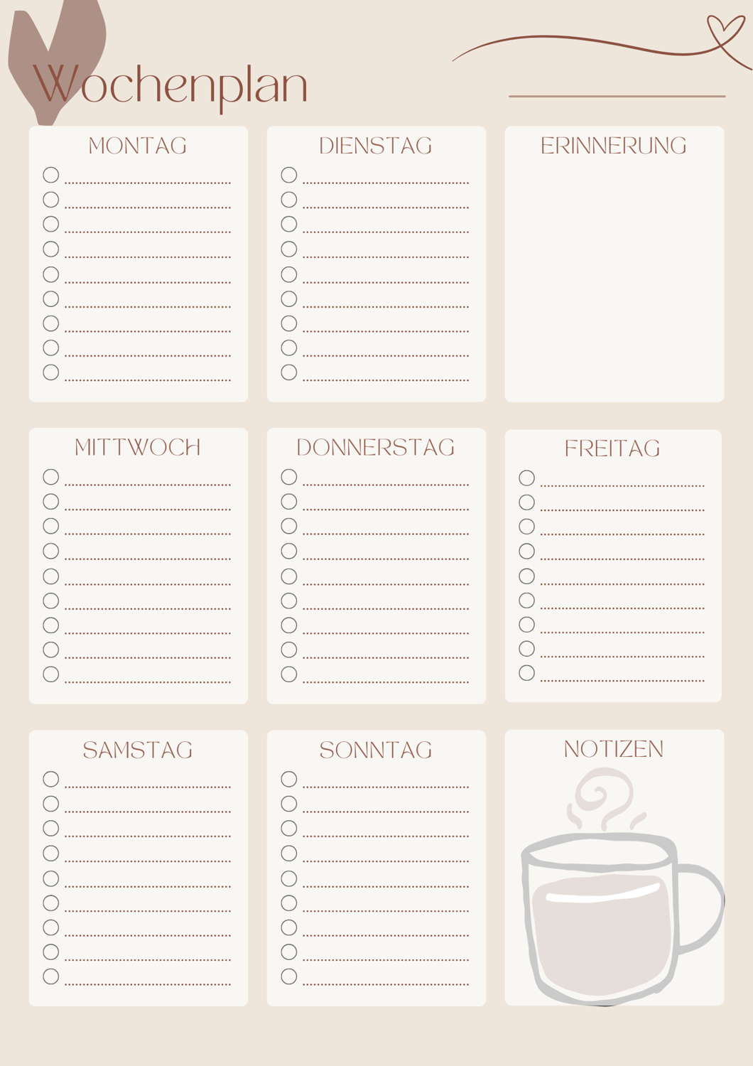 FlyLady-System - Der Basis-Wochenplan