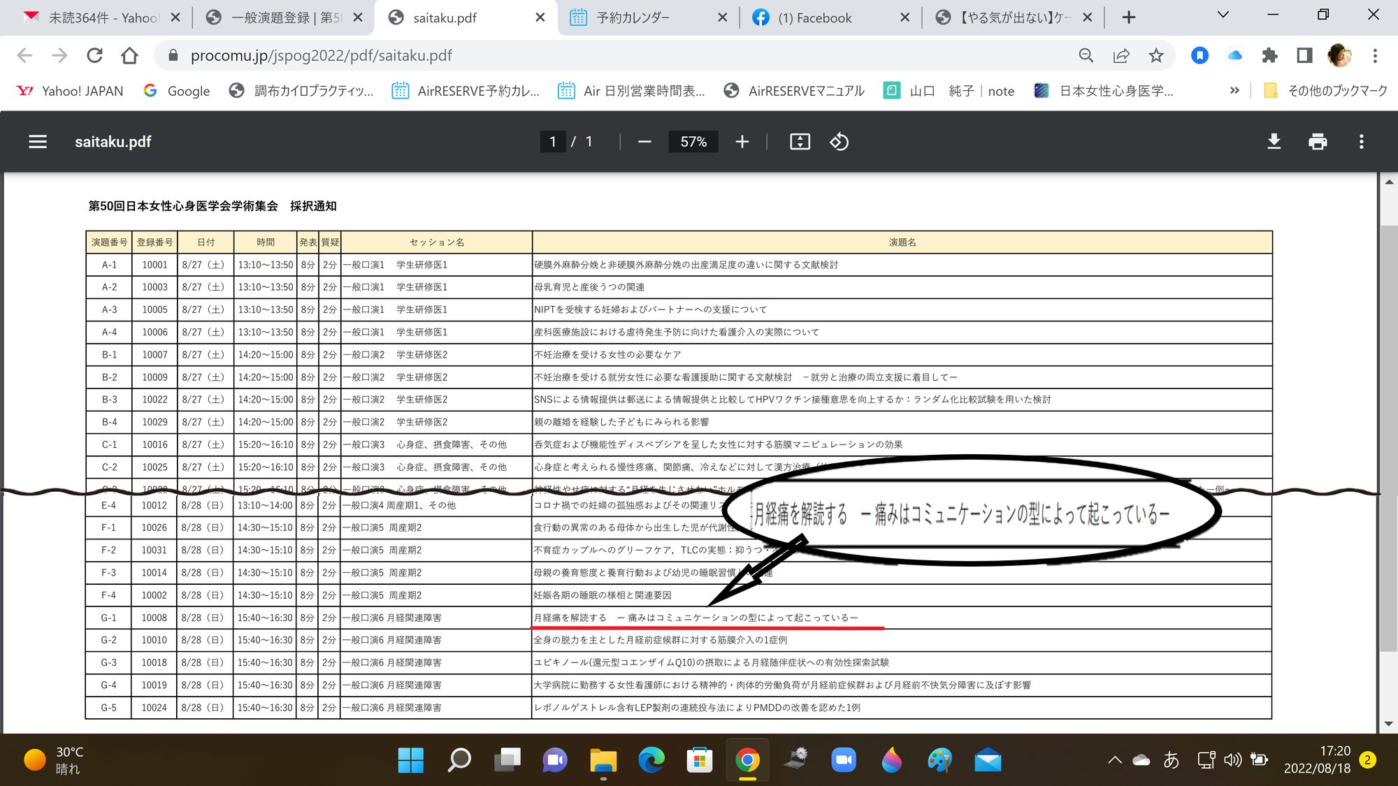 月経痛の解読理論を、医学会で発表できることになりました