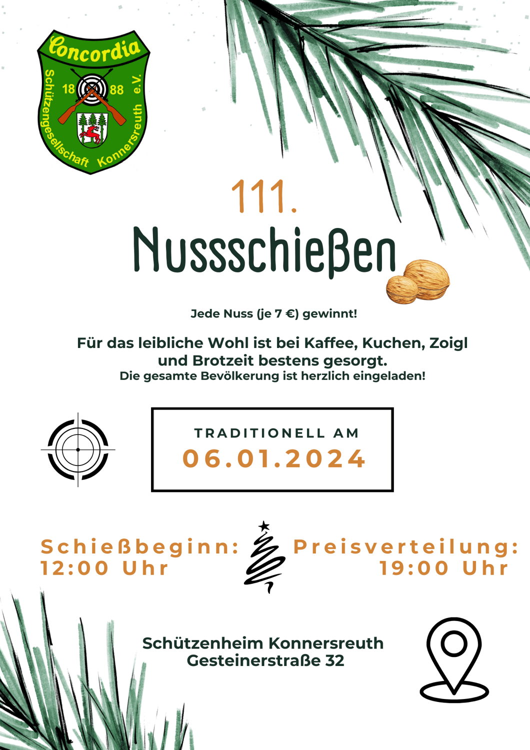 111. Nussschießen bei der Schützengesellschaft Concordia Konnersreuth