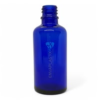 Frasco de vidrio azul, envase de vidrio