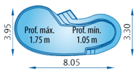 piscina poliester forma riñon Elipsa 800