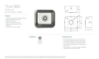 Tiva 420 Single Kitchen Sink Top-mount or Under-mount Fienza