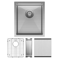 Hana 27L Single Double Kitchen Sink Kit, Stainless Steel Fienza Builders Discount Warehouse