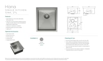 Hana 27L Single Kitchen Sink Fienza Builders Discount Warehouse Bathrooms Renovations Undermount Flush mount