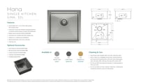 Hana 32L Single Kitchen Sink Kit, Stainless Steel Fienza, Builders Discount Warehouse