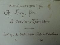 G. Lory. fils. le Cervin Zermatt