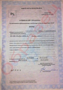 лицензия на транспорт в Польше