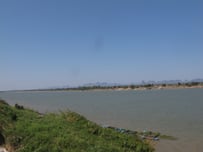 Mekong river on the border from Thailand to Laos
