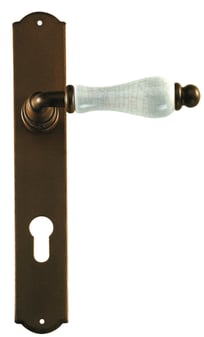 Maniglia porta ferro forgiato porcellana ruggine nero opaco 