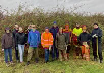 Tatkräftiges Einsatzteam im NSG Kührener Teich und Umgebung (Foto: NABU/Andreas Rath)