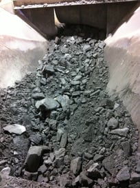 Raw material excavated with the blasting technique (precrushed at 250mm)