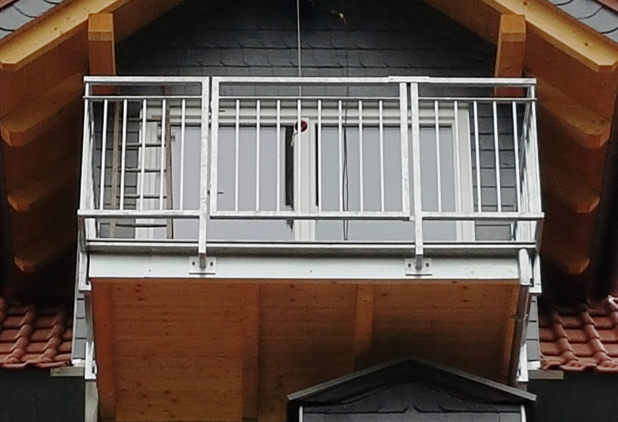 Feuerverzinktes Füllstabgeländer mit integrierter Tür