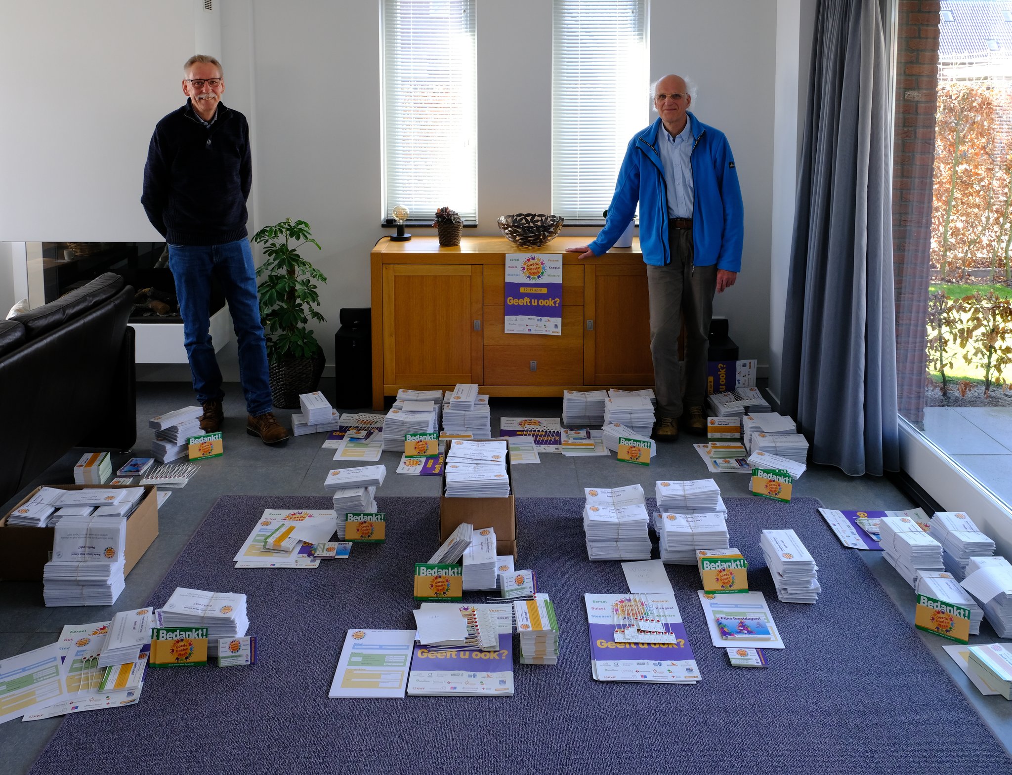 Collectemateriaal Eersel dorp wordt gesorteerd