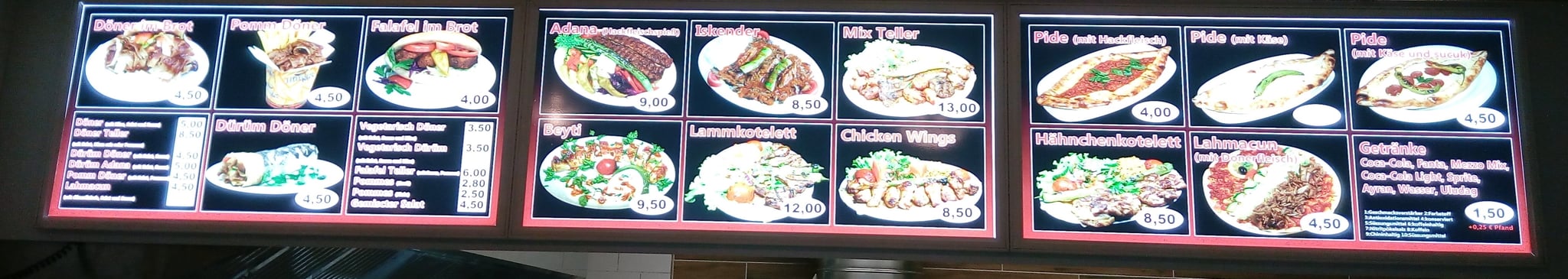 Leuchtkasten / Menü-Board