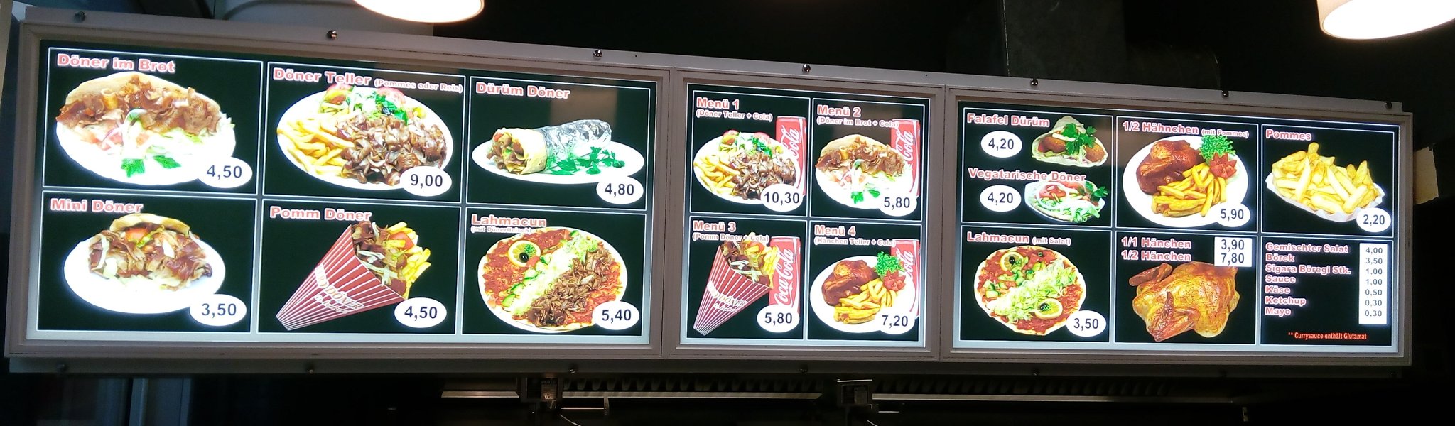 Leuchtkasten / Menü-Board