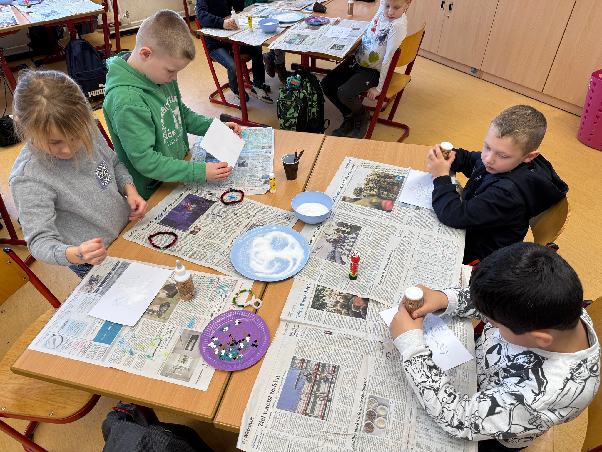 Salzkristall-Schneeflocken