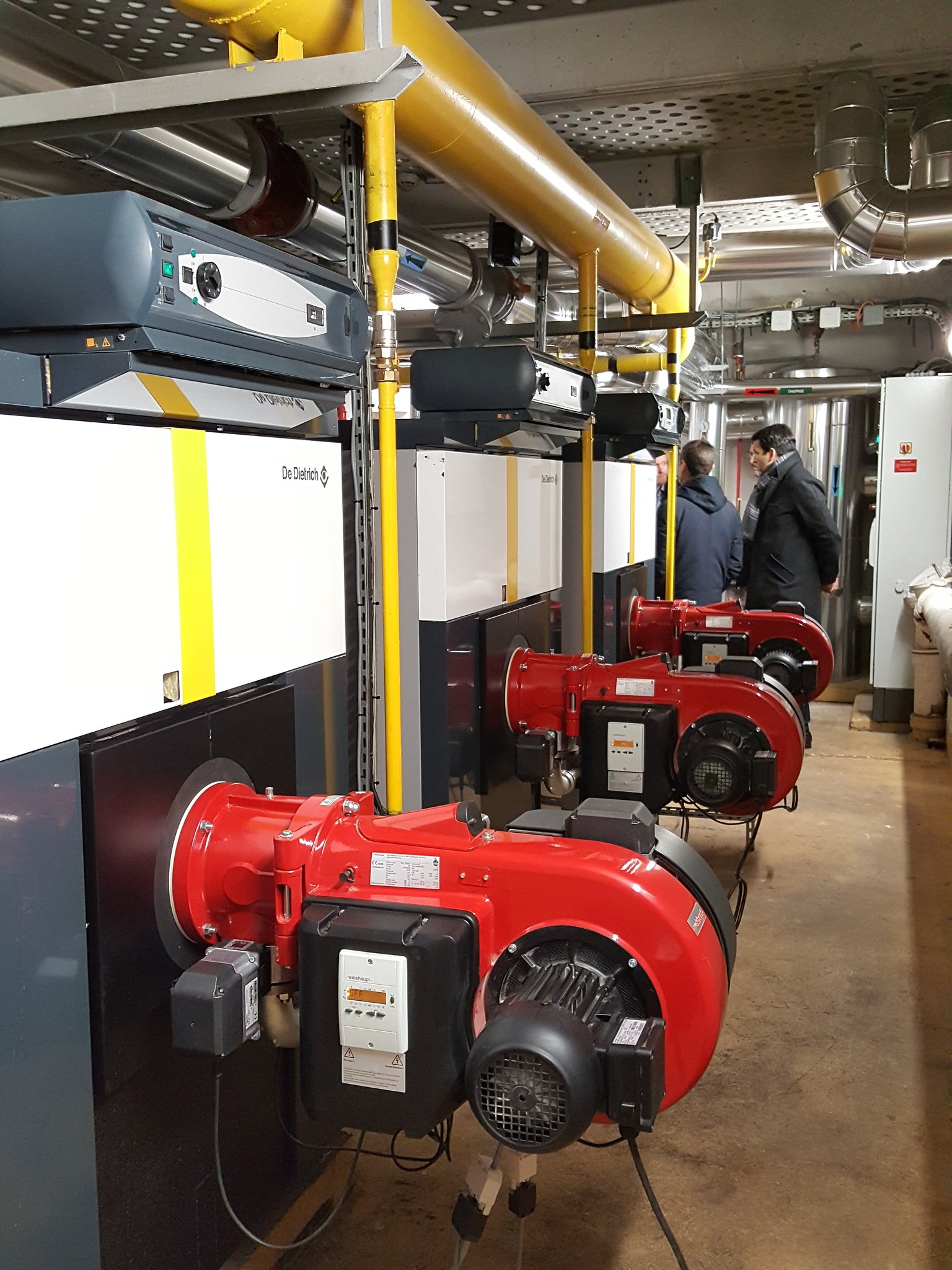 Les trois chaudières et leurs brûleurs neufs