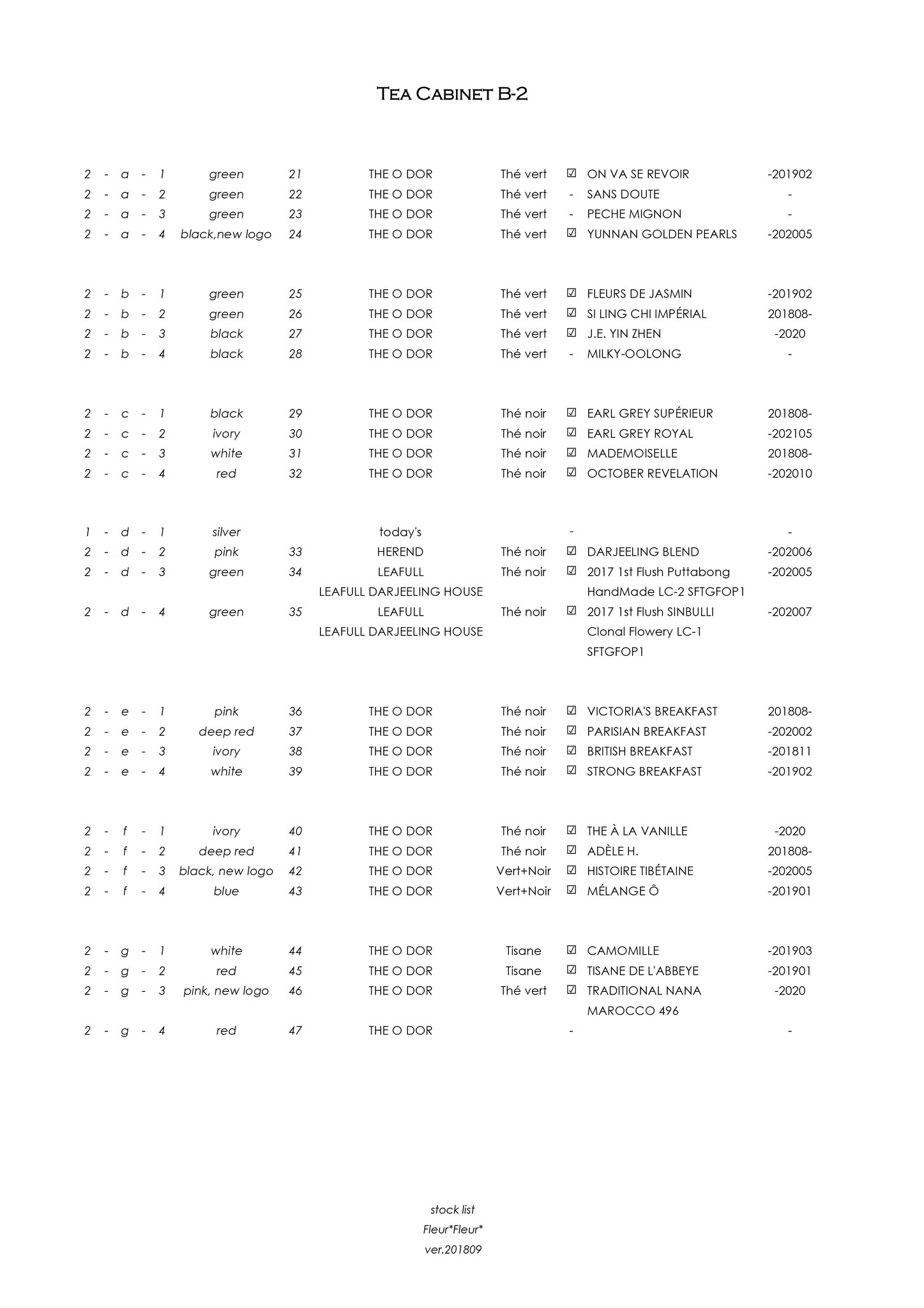 Fleur*Fleur*, 201810