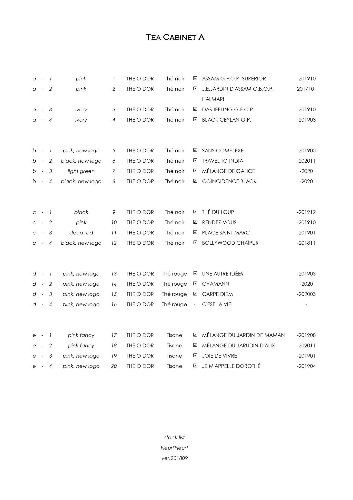 Fleur*Fleur*, 201810