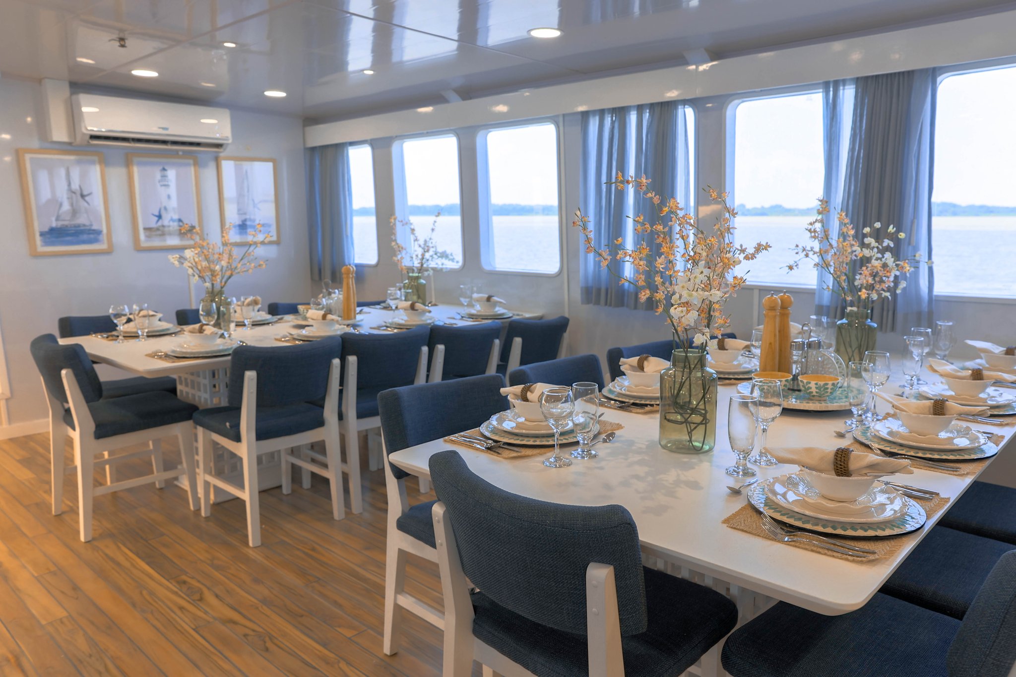 Table in the dining area