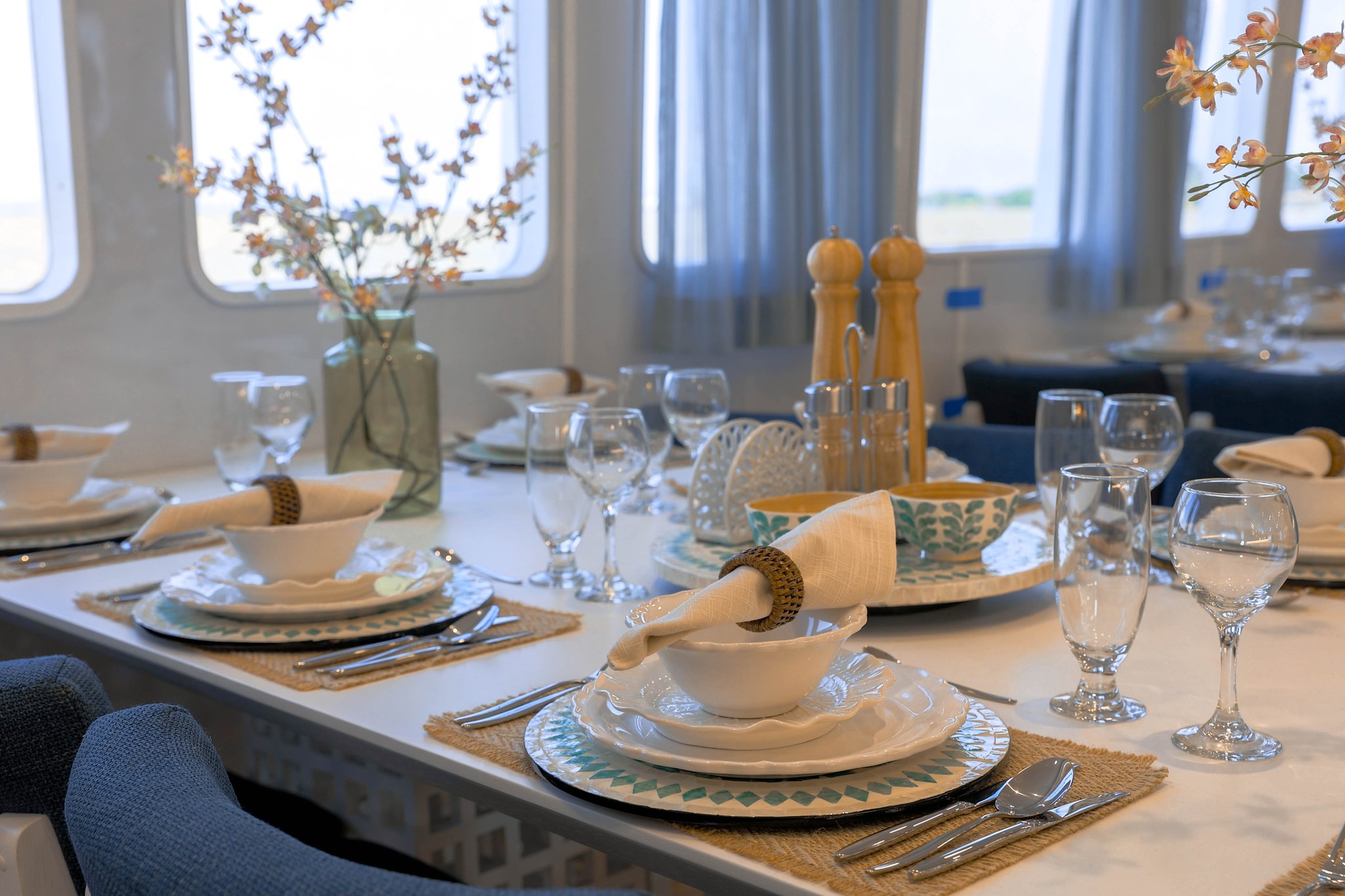 Table in the dining area