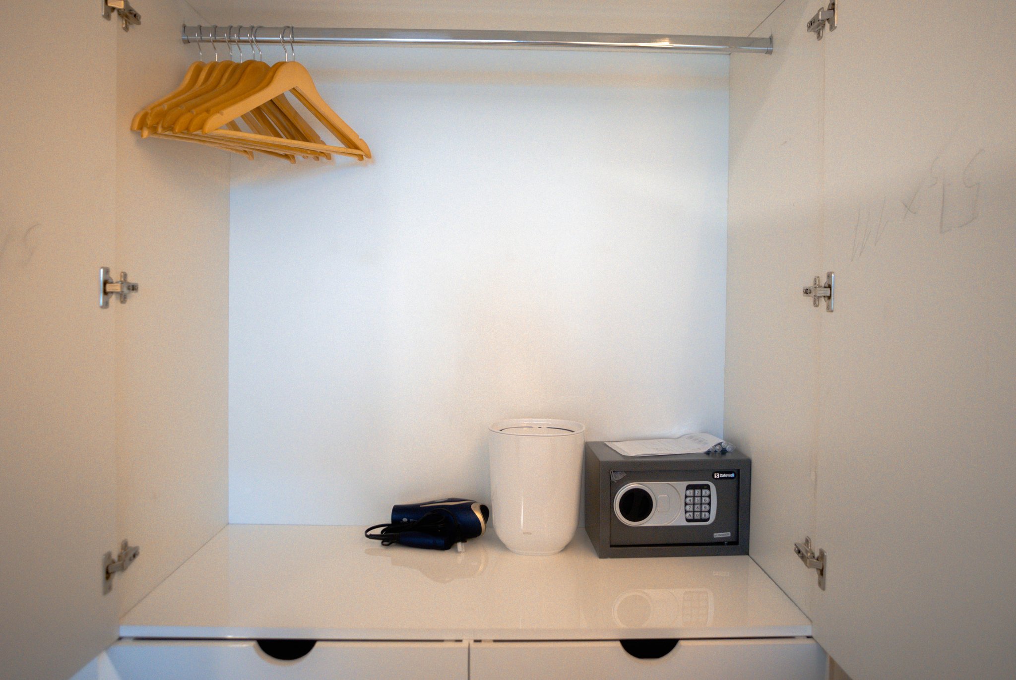Cupboard with safe in one cabin of the boat Galaxy Diver II - Galapagos Shark Diving