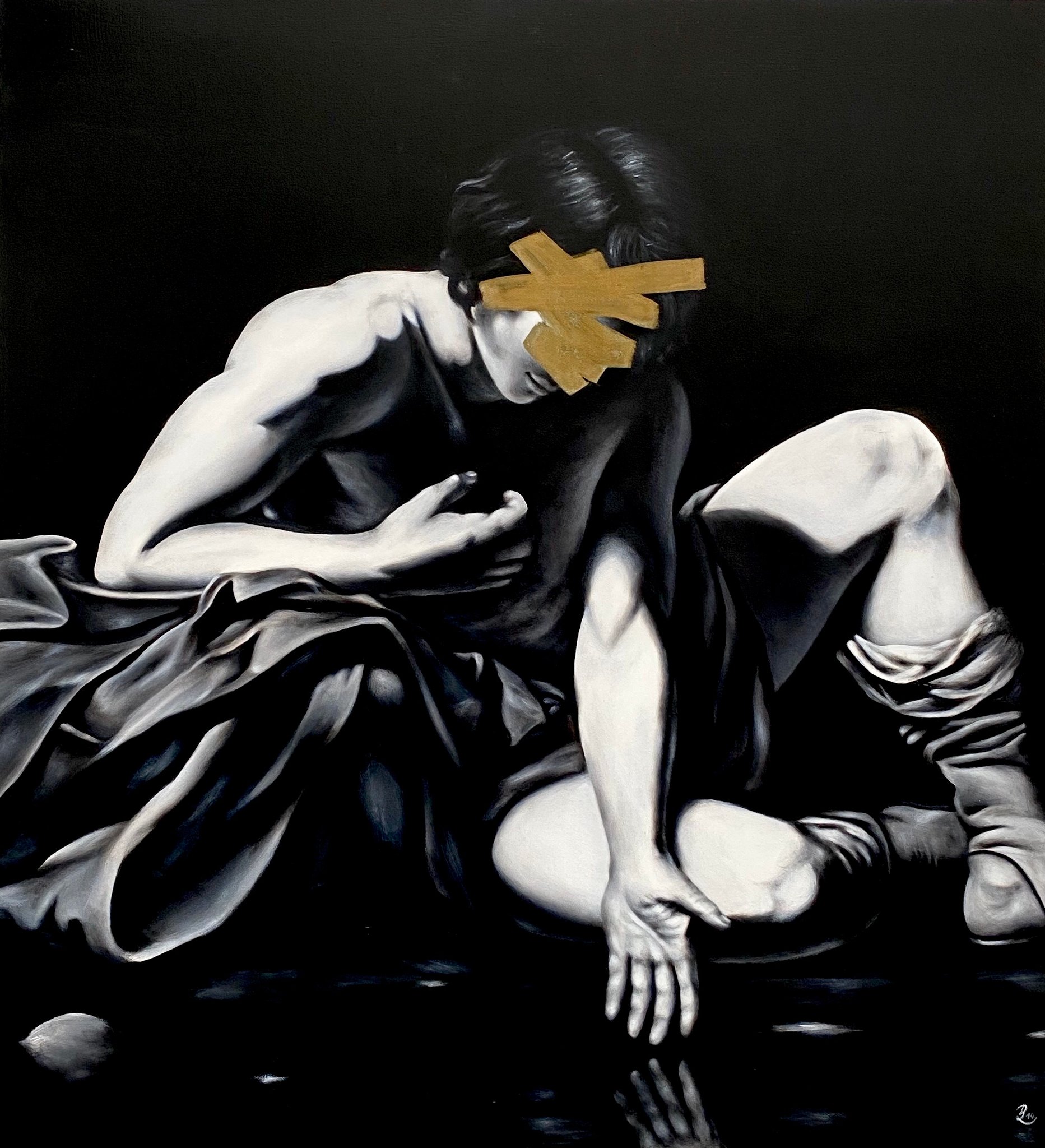 NARCISSUS (After Gerard van der Kuijl), acrylic on canvas, 110 x 130 cm, 2014