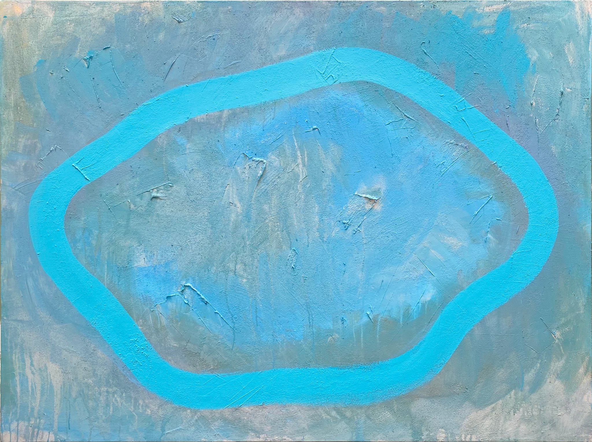 EGO XI (Underwater ego), acrylic + concrete paste on canvas, 120 x 160 cm, 2021
