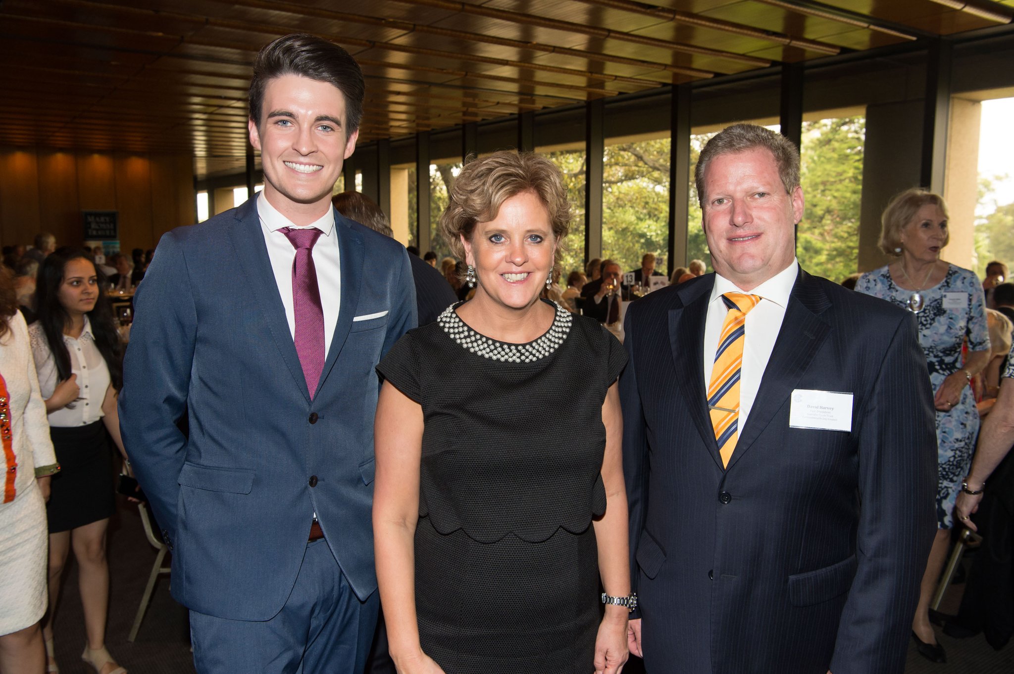 Max Rabbett (left),Her Excellency (centre) with David Harvey (right)