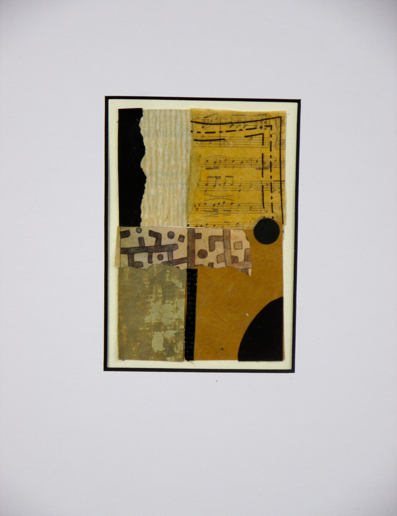 Syncopation, collage on paper, 12 x 16, matted