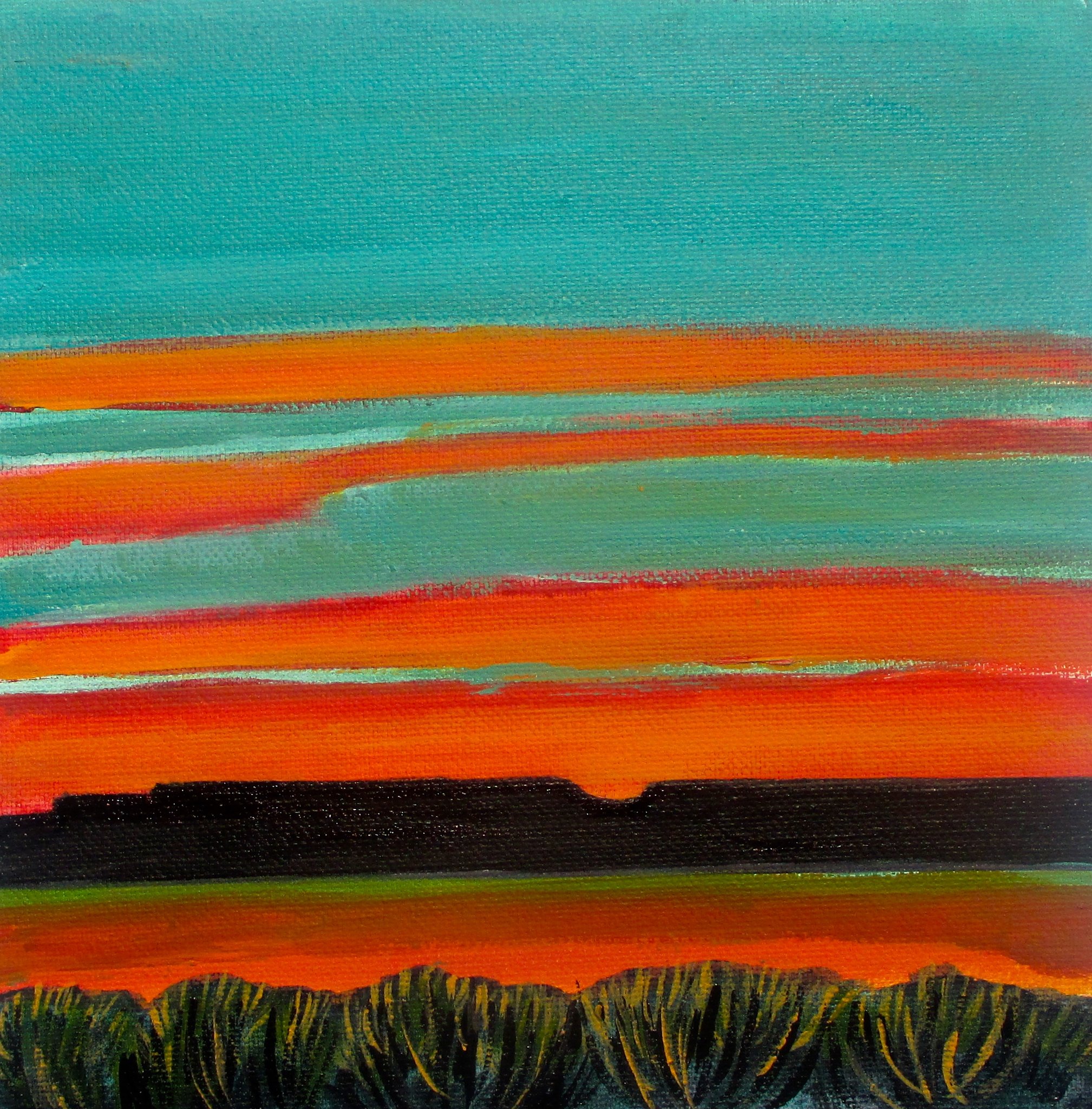 Veridian Sunset, acrylic on canvas, 12 x 12, 2019 SOLD