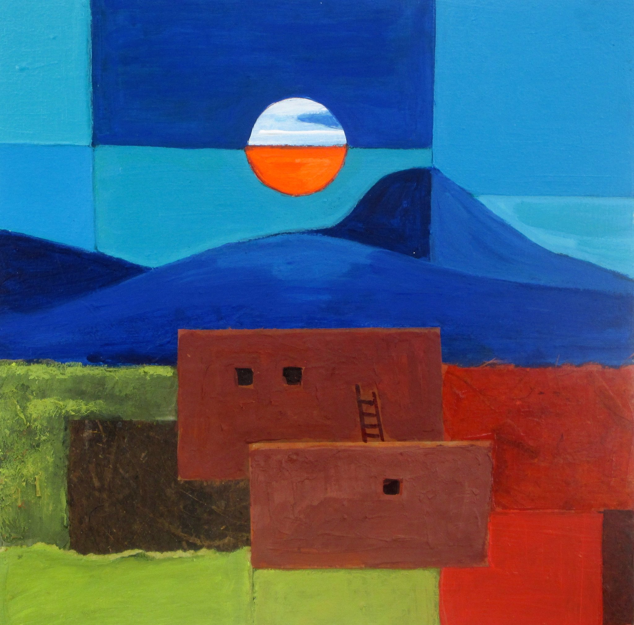 Moonlight, mixed media on board, 12 x 12, 2017 SOLD