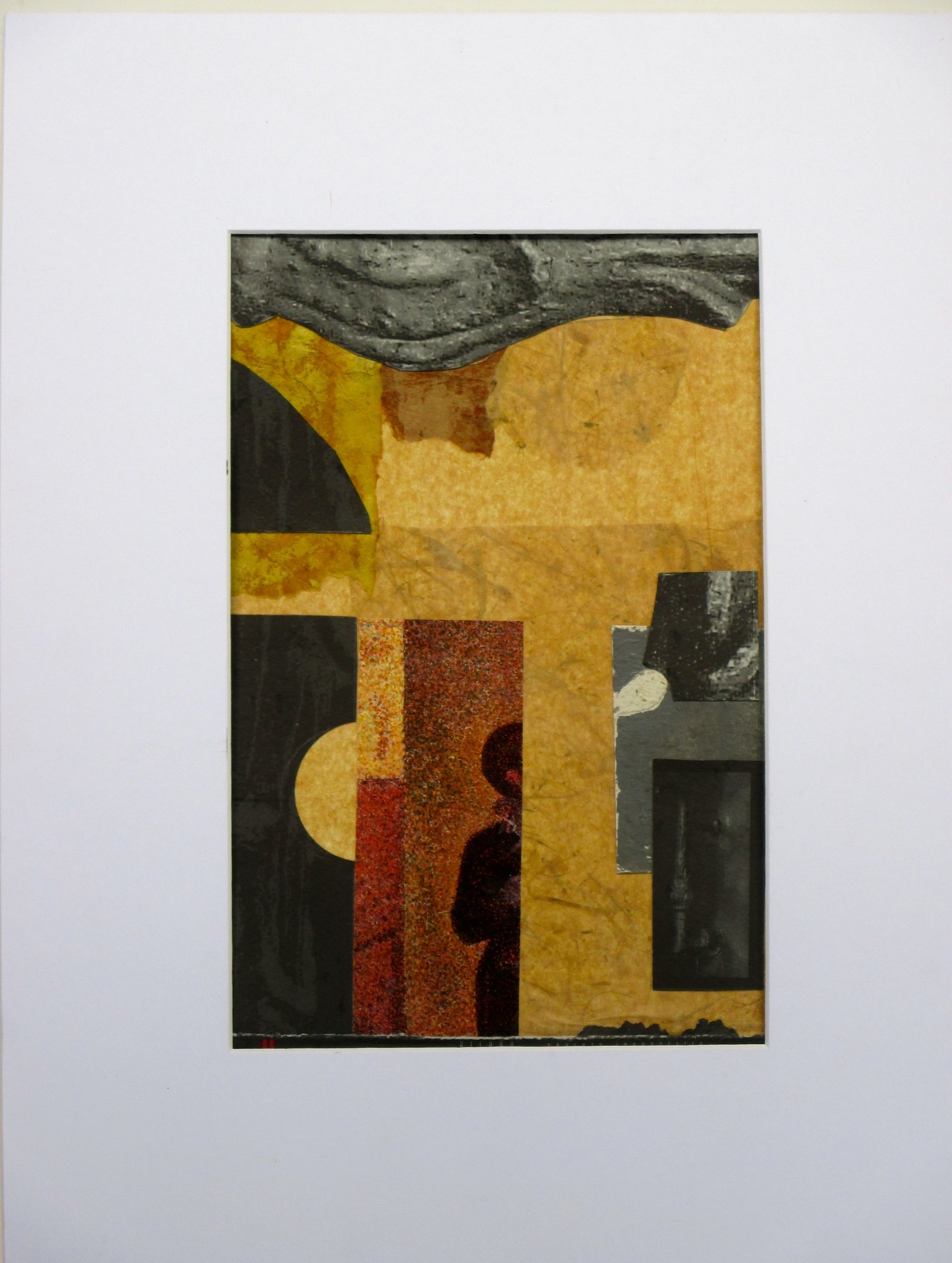 Bilbao, collage on paper, 14 x 18, matted