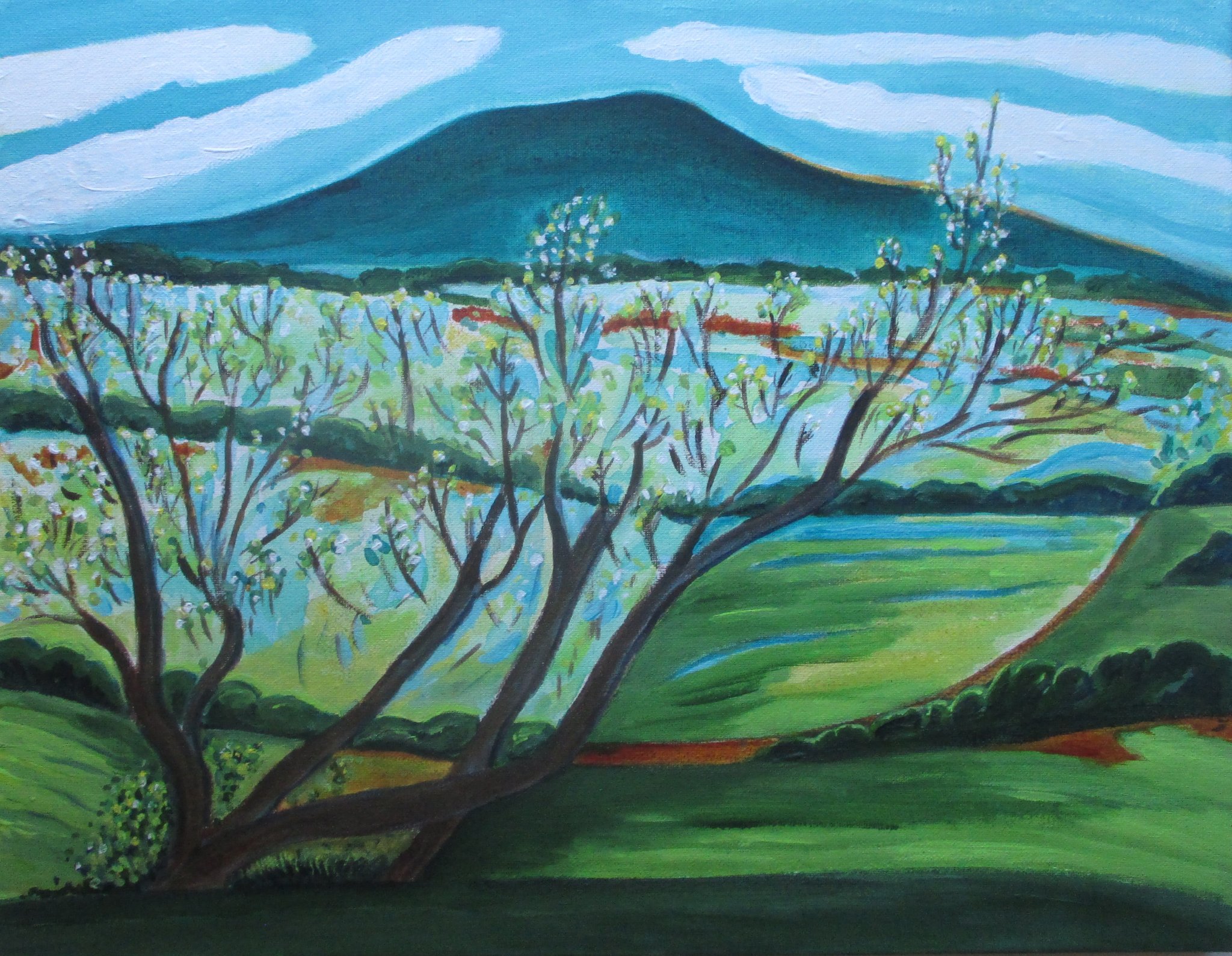 Pedernal, acrylic on canvas, 18 x 14