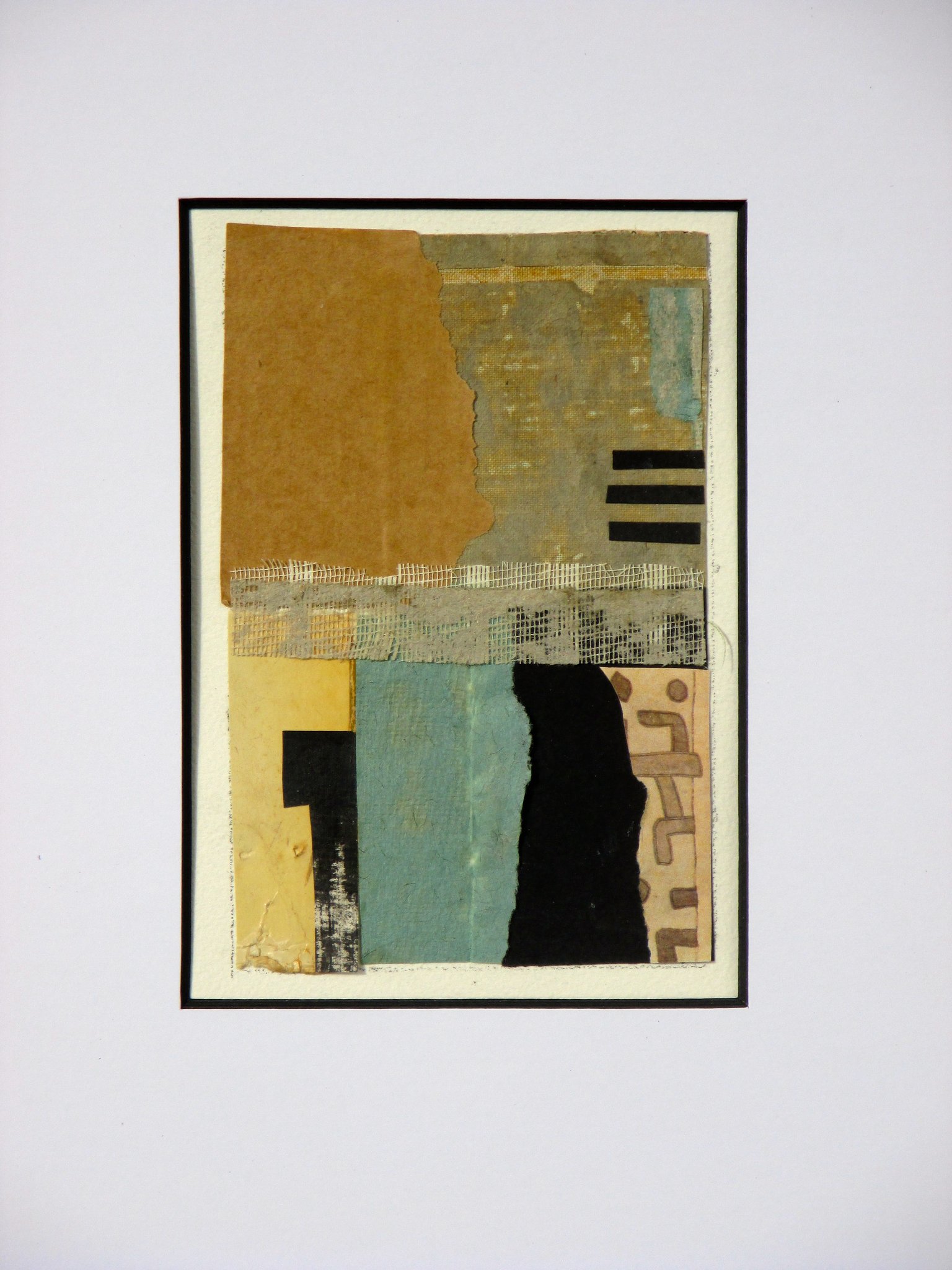 Asian Fusion II, collage on pape, 12 x 16, matted