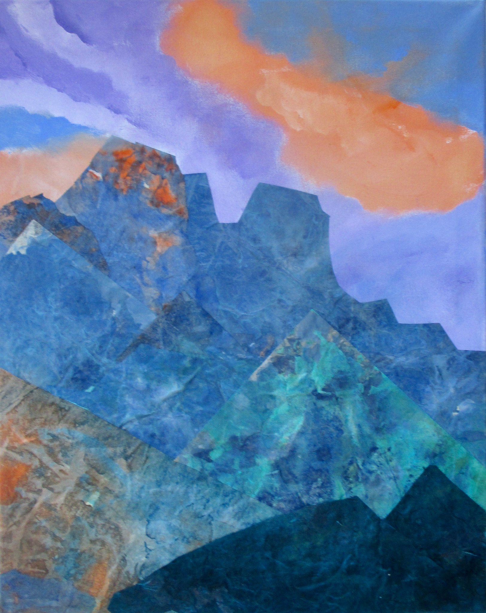 Tres Piedras, mixed media, 20x16