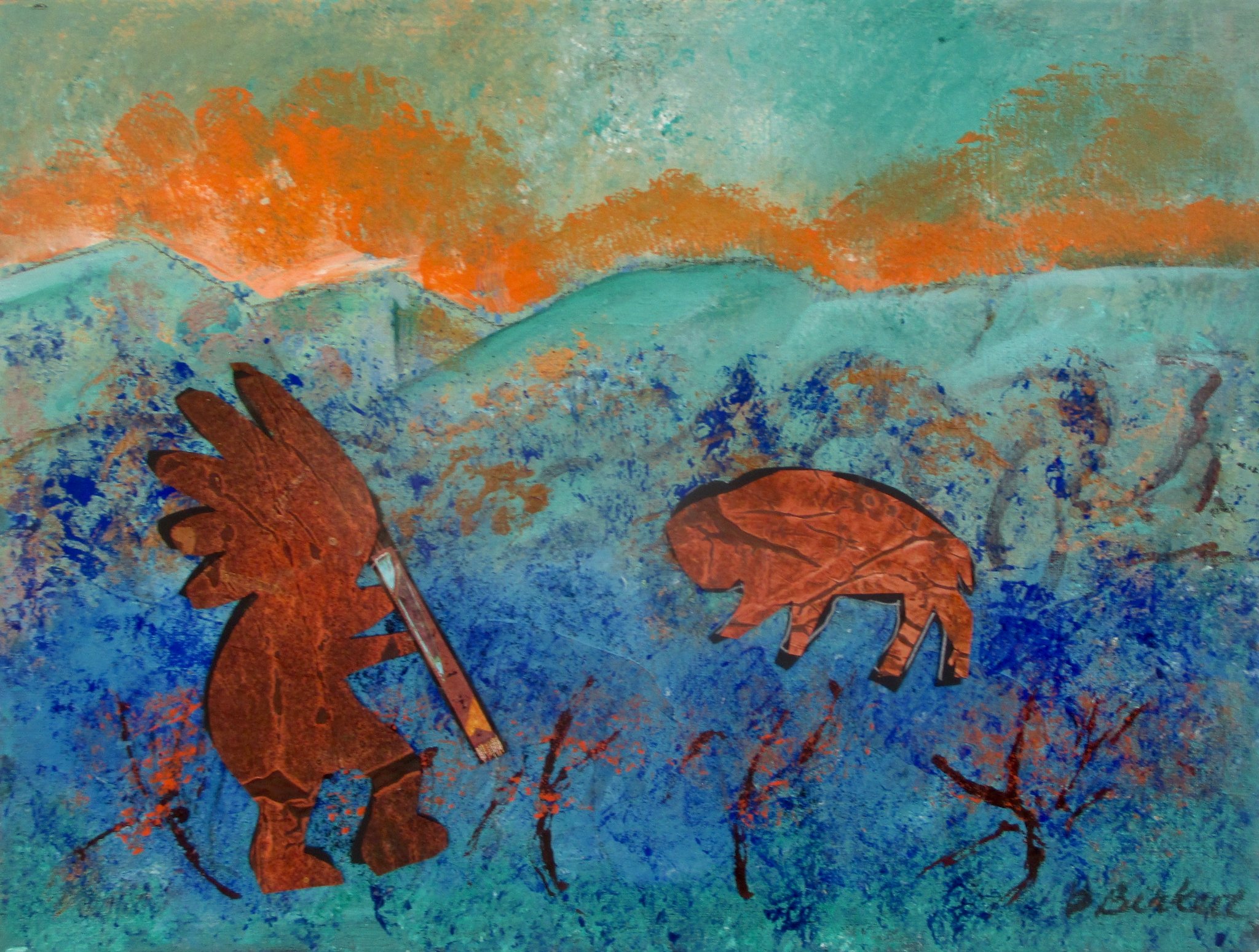 Land of Enchantment, mixed media, 18 x 14, SOLD