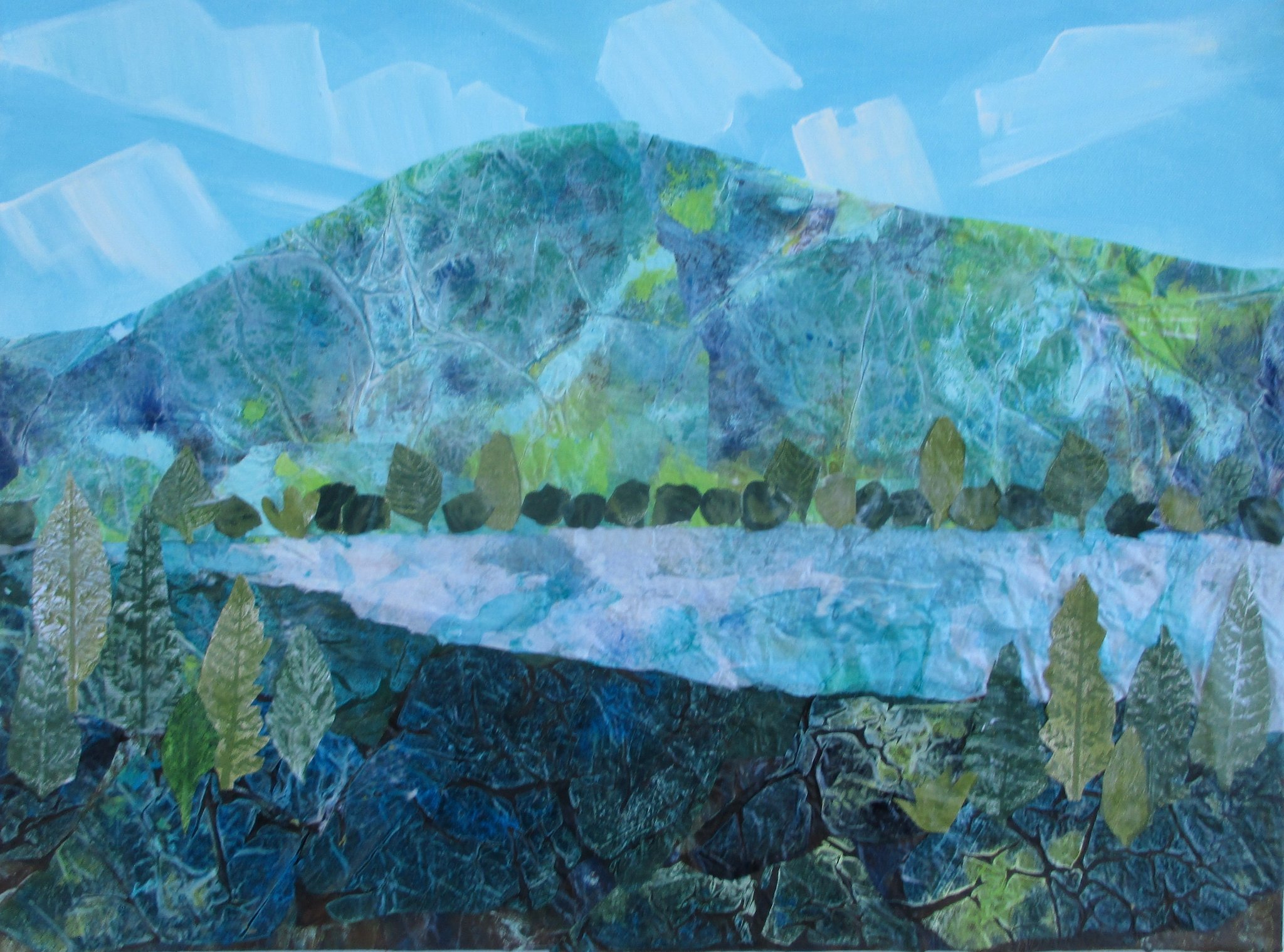 Abiquiu Lake, mixed media, 18x24