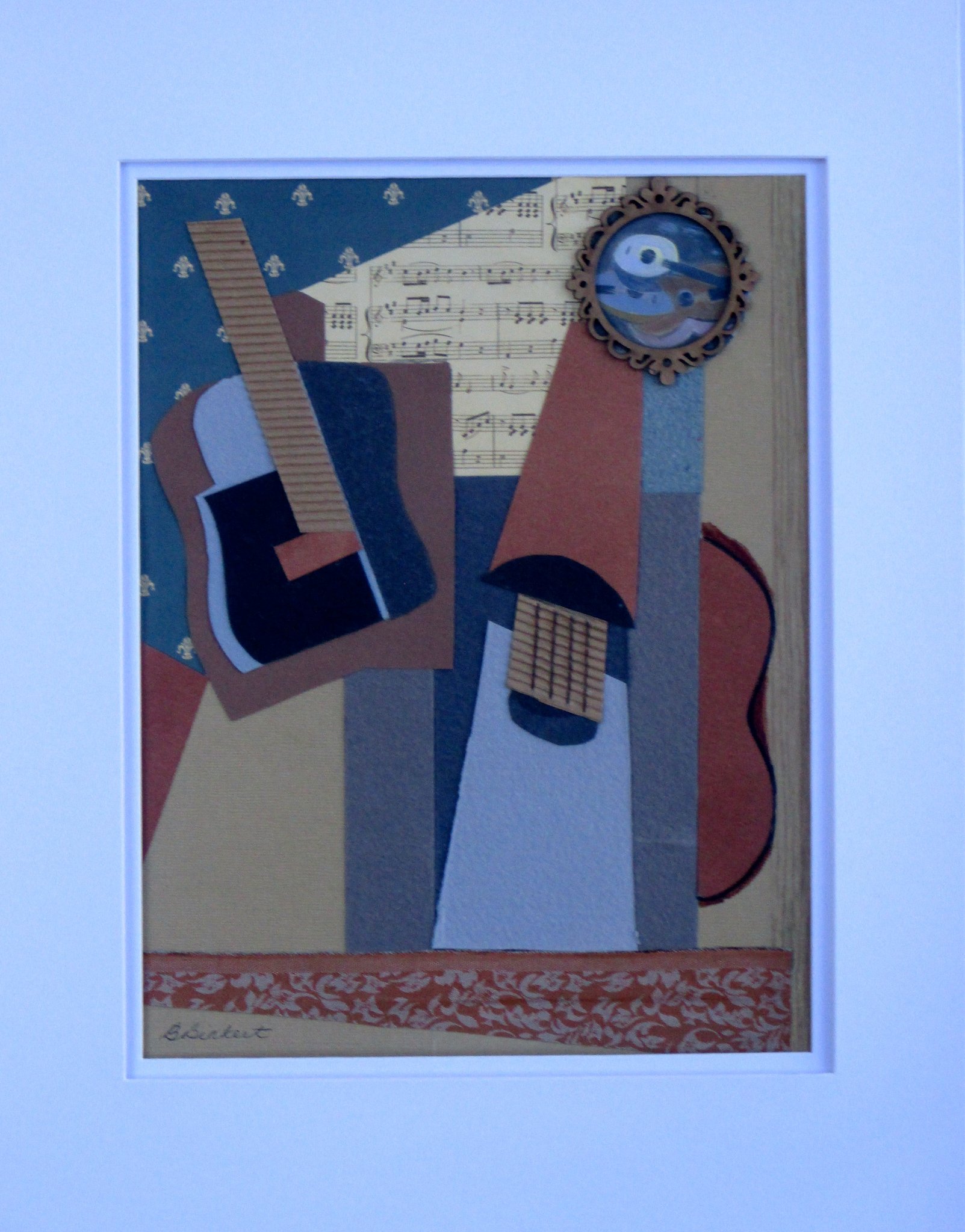 Symphony of Strings, collage on paper, 11 x 14, matted