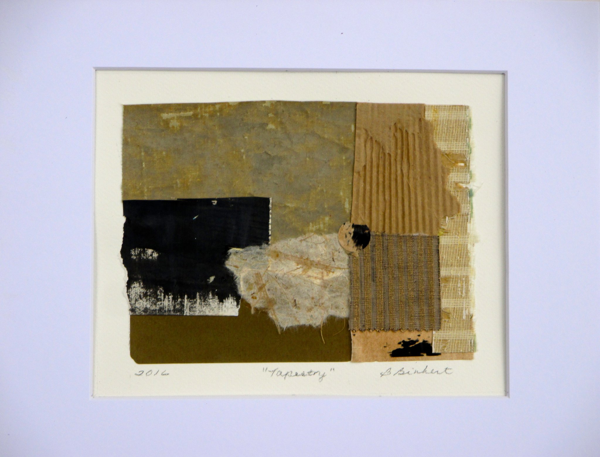 Tapestry, collage on paper, 14 x 11, matted
