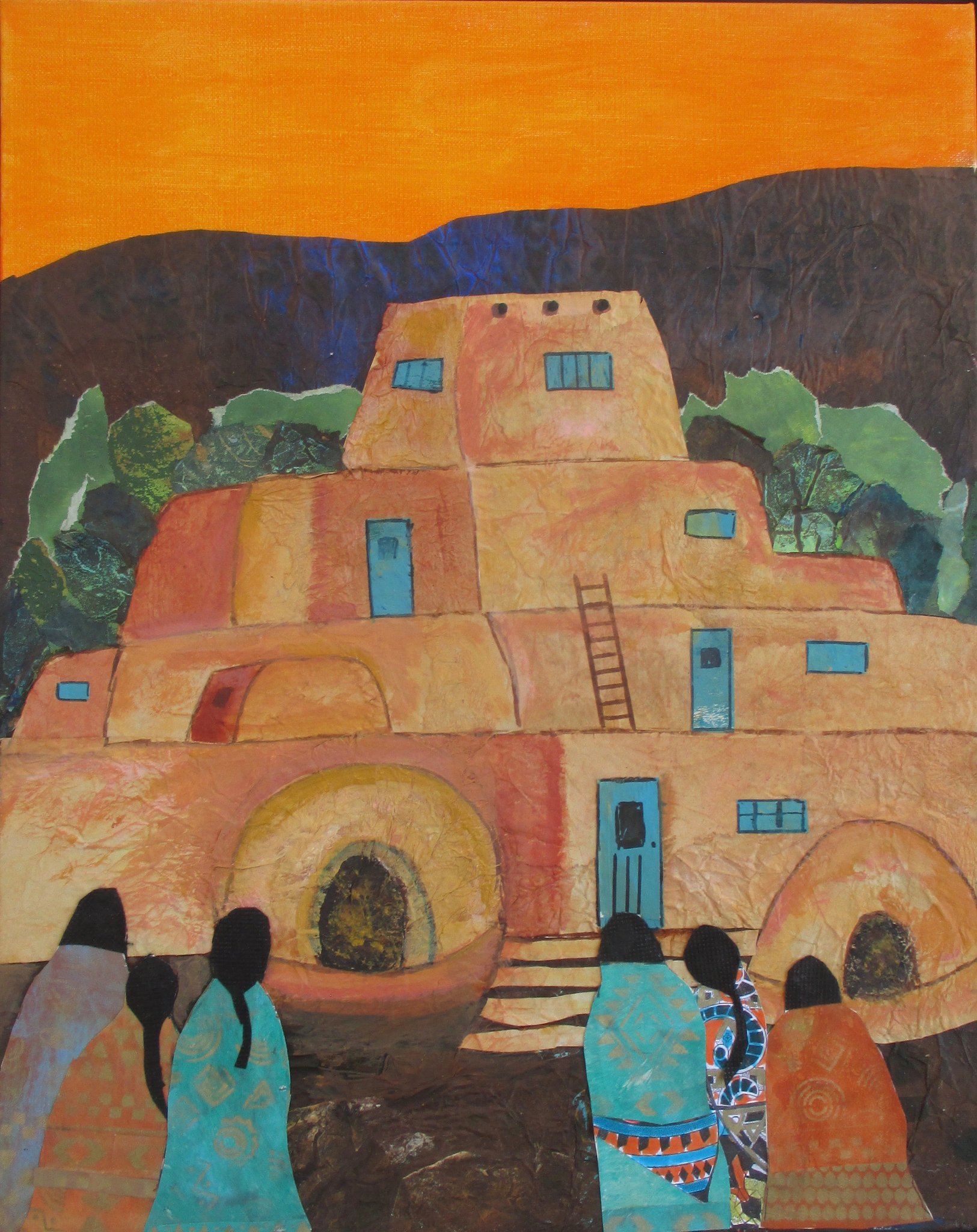 Feast Day, mixed media, 20x16 SOLD