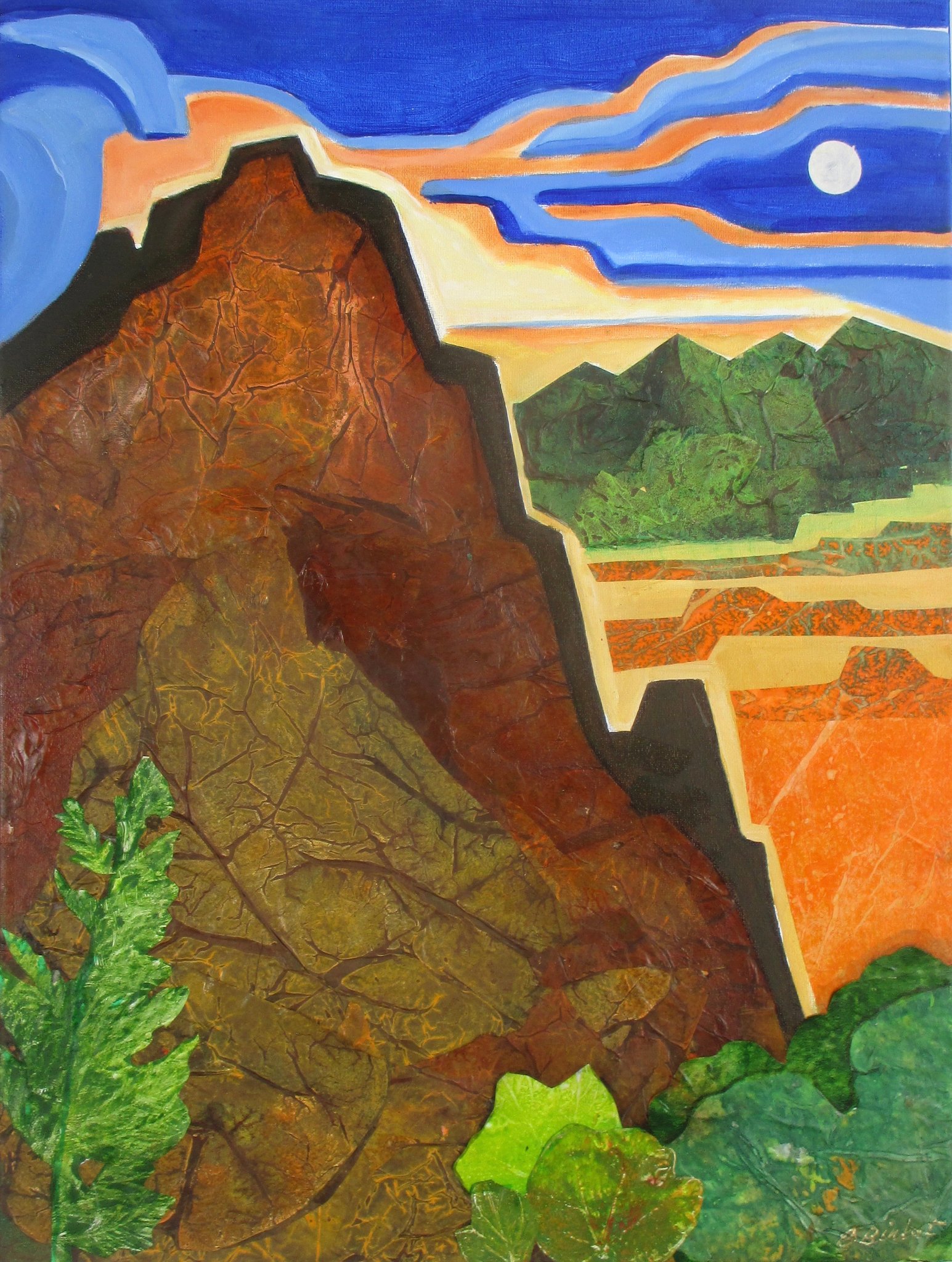 Backlit Peak, mixed media, 24x18