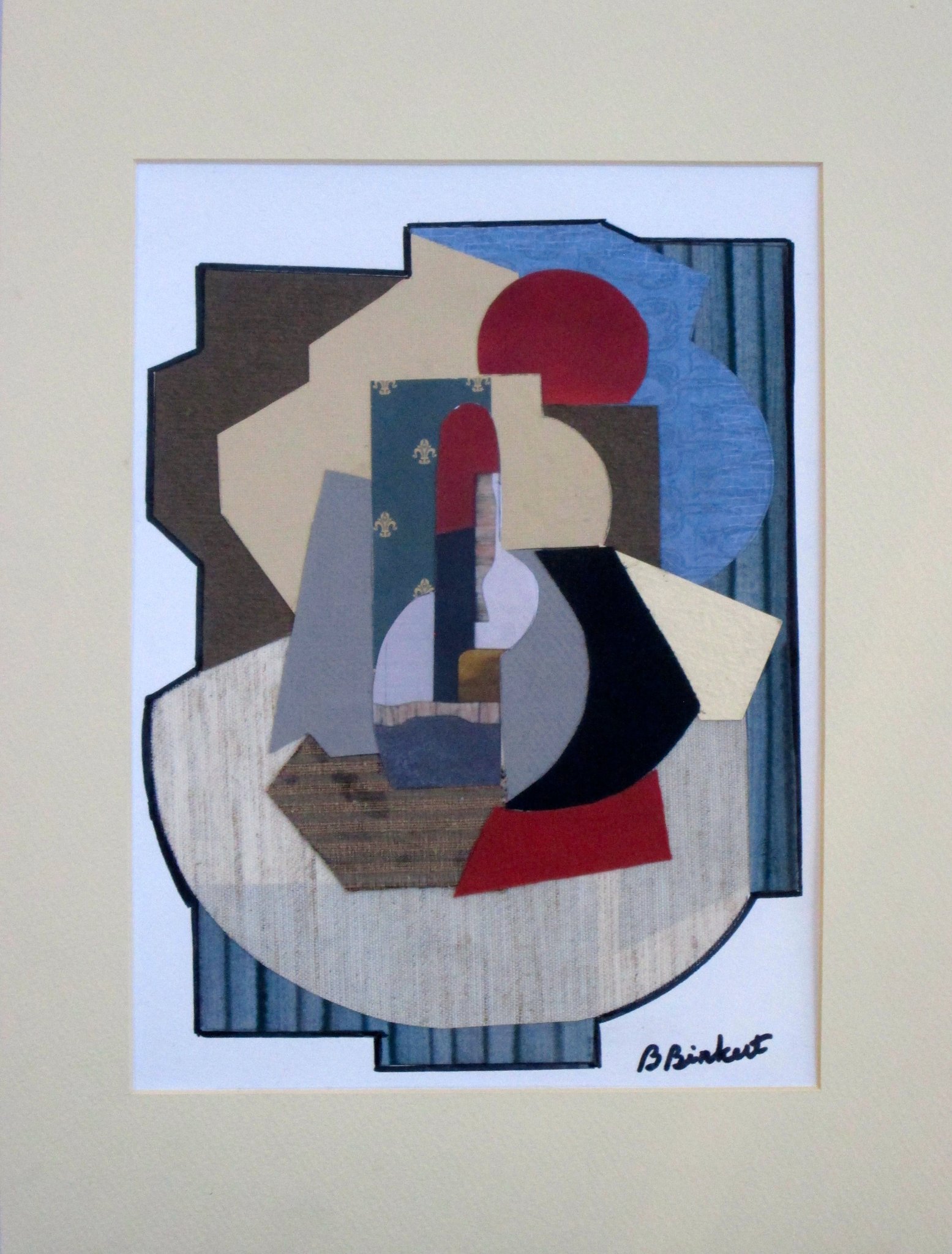 Ode to Cubism, collage on paper, 12 x 16, matted
