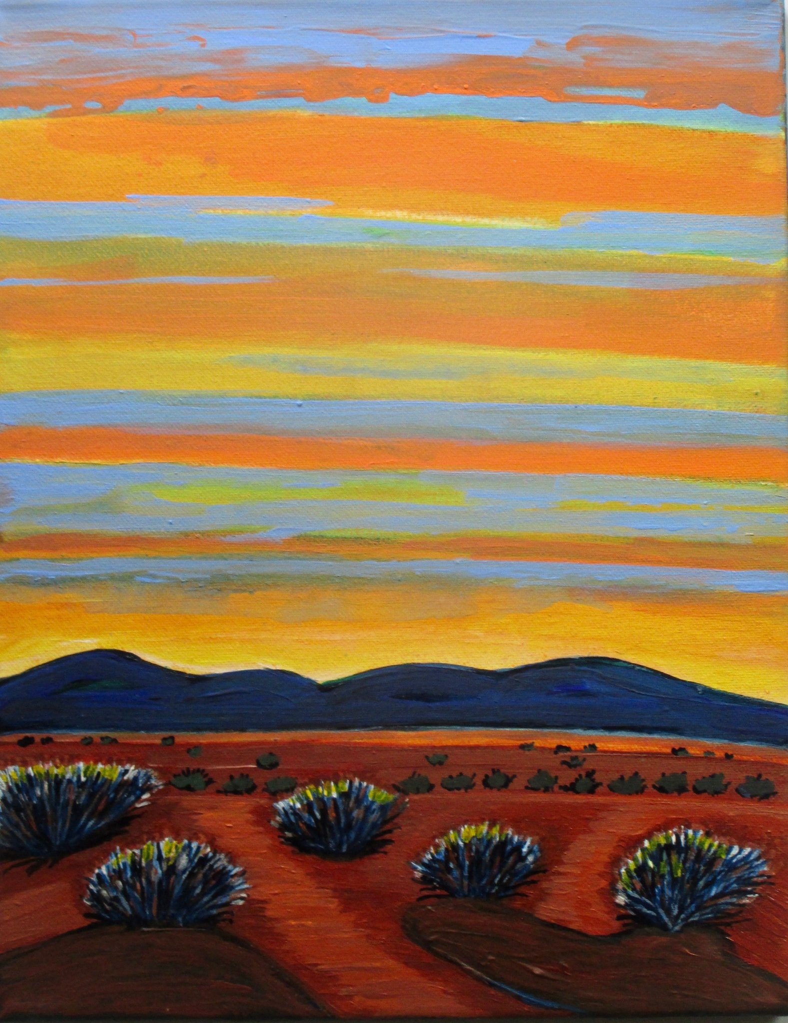 Golden Sunset, acrylic on canvas, 12 x 16