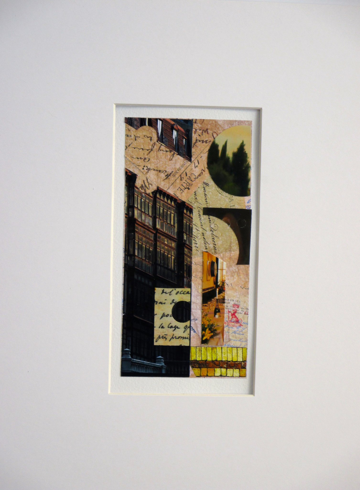 Les Baux de Provence, collage on paper, 11 x 14, matted, 2016, SOLD