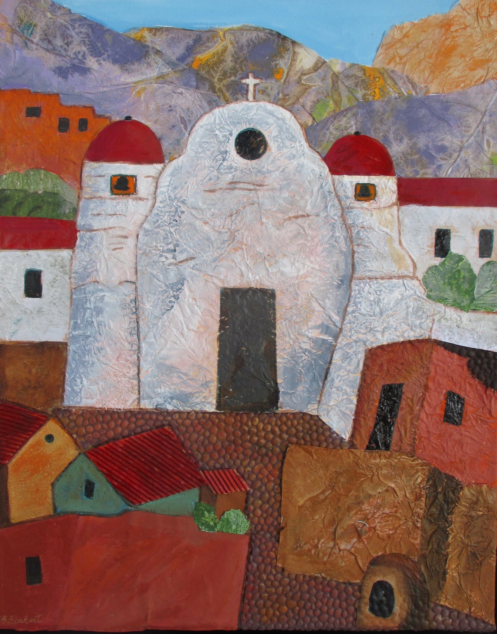 Mission Church, mixed media, 20x16
