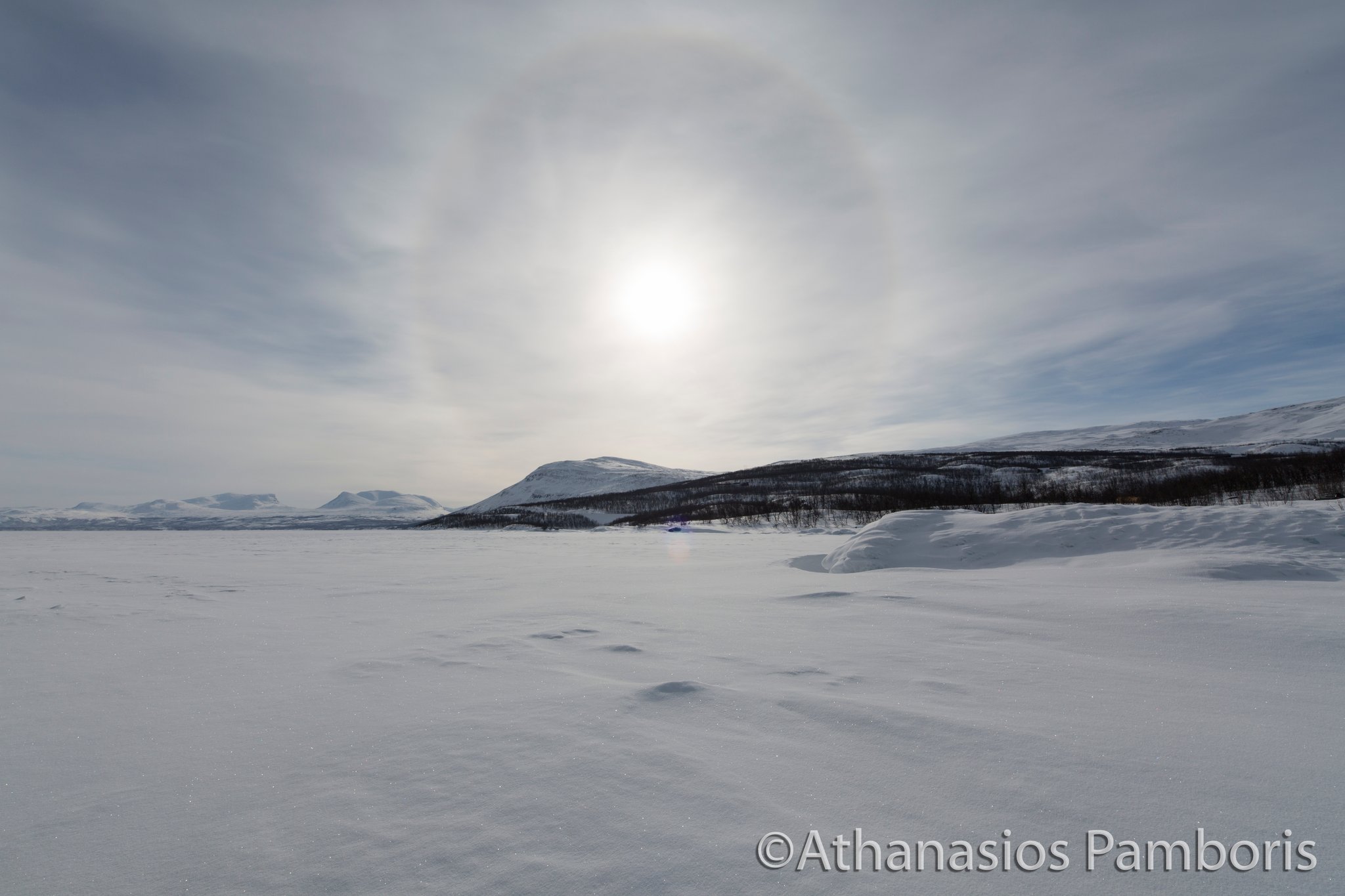 Frozen Lake Tornetrask, Abisko, Sweden