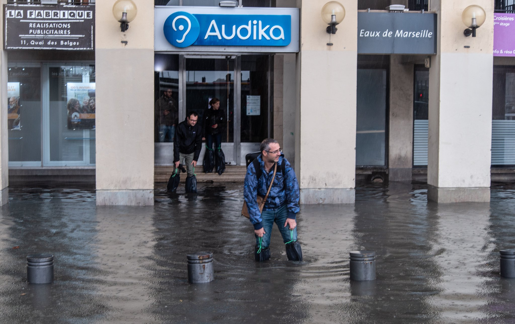Inondation du vieux port, Marseille, 2019